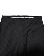 Dolce & Gabbana Gray Striped Cotton Formal Pants - Zeiniez