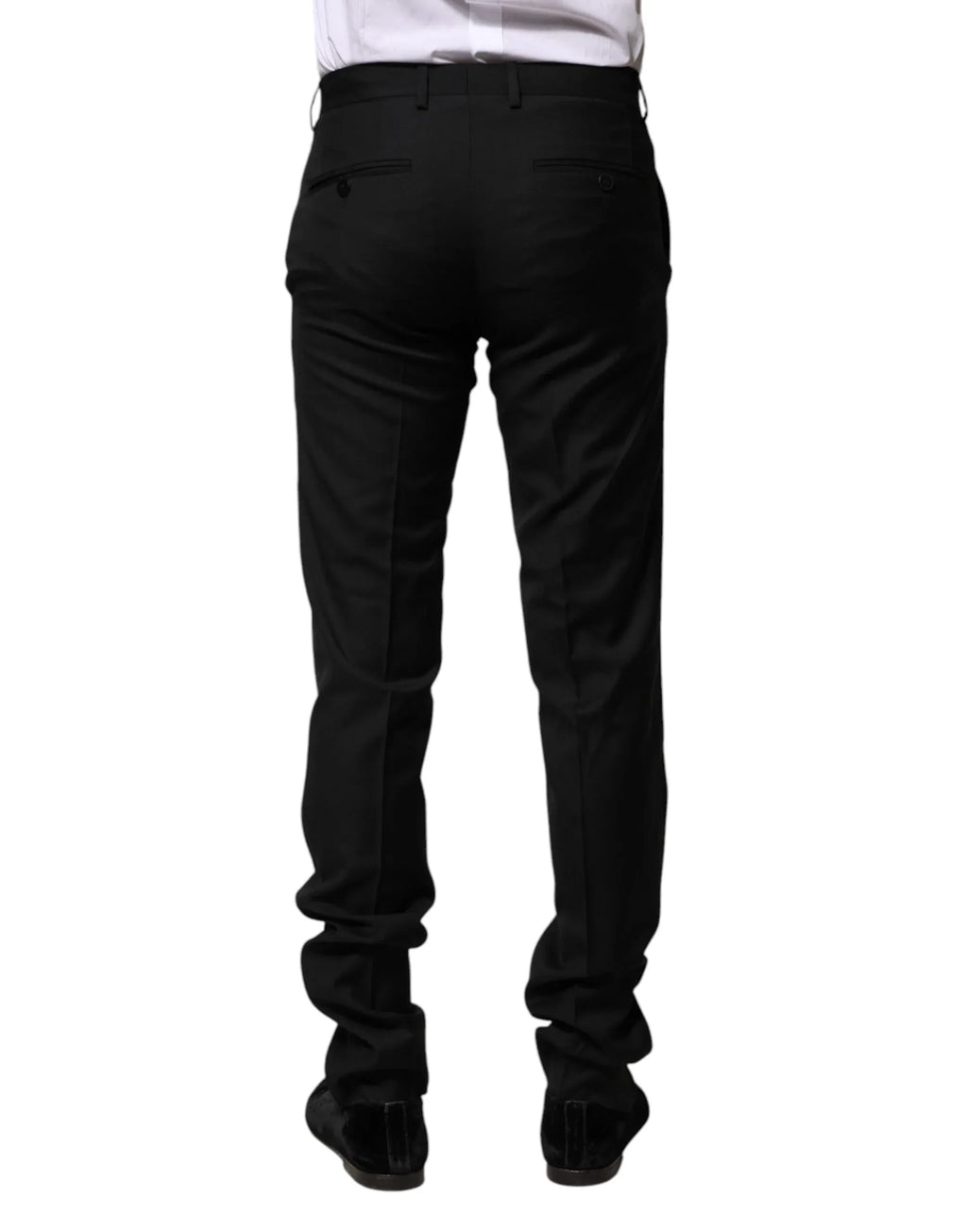 Dolce & Gabbana Black Wool Formal Men Slim Pants - Zeiniez