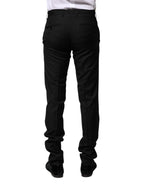 Dolce & Gabbana Black Wool Formal Men Slim Pants - Zeiniez