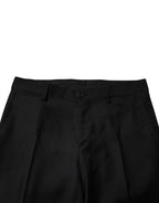 Dolce & Gabbana Black Wool Formal Men Slim Pants - Zeiniez