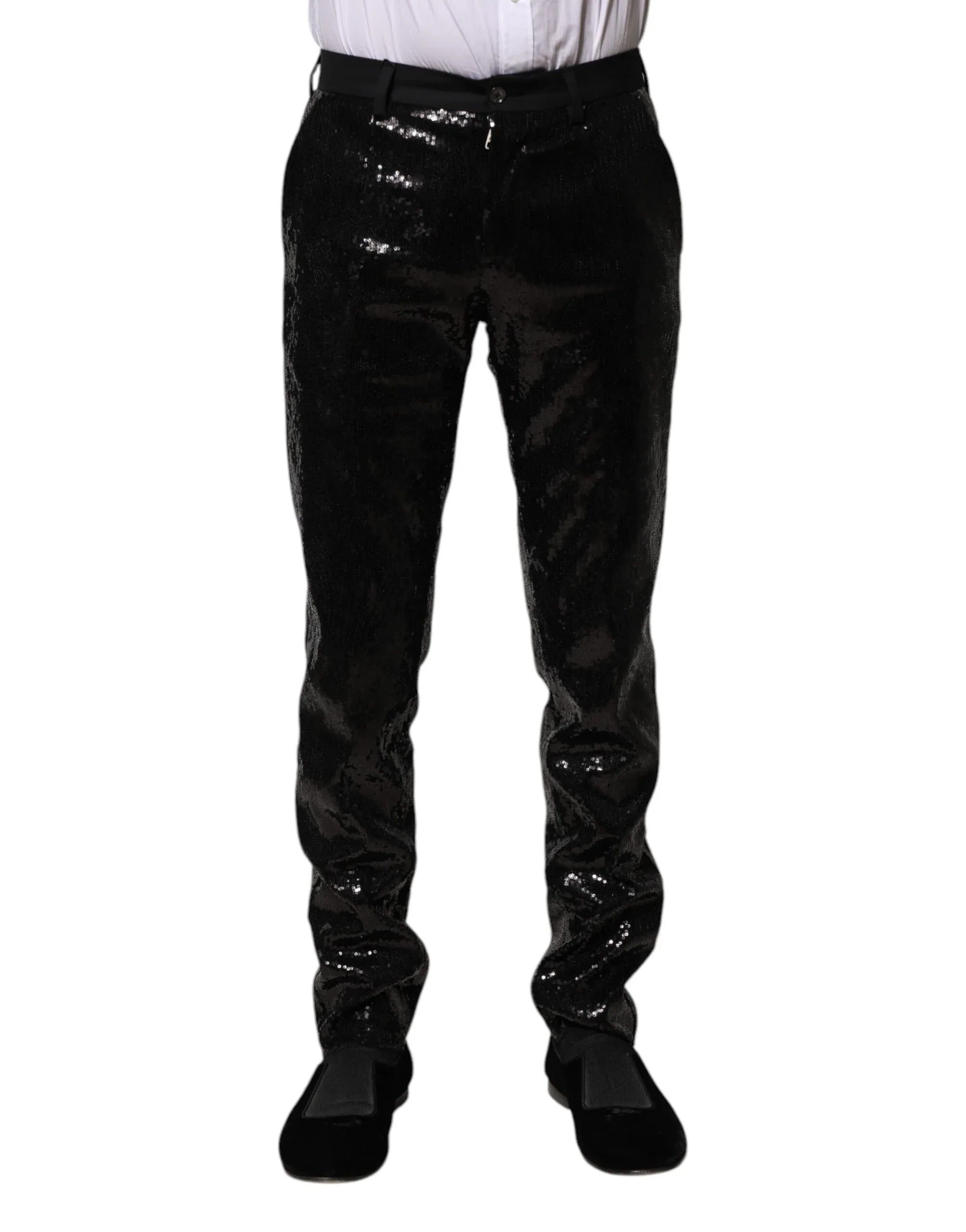 Dolce & Gabbana Black Sequined Embellishment Pants - Zeiniez
