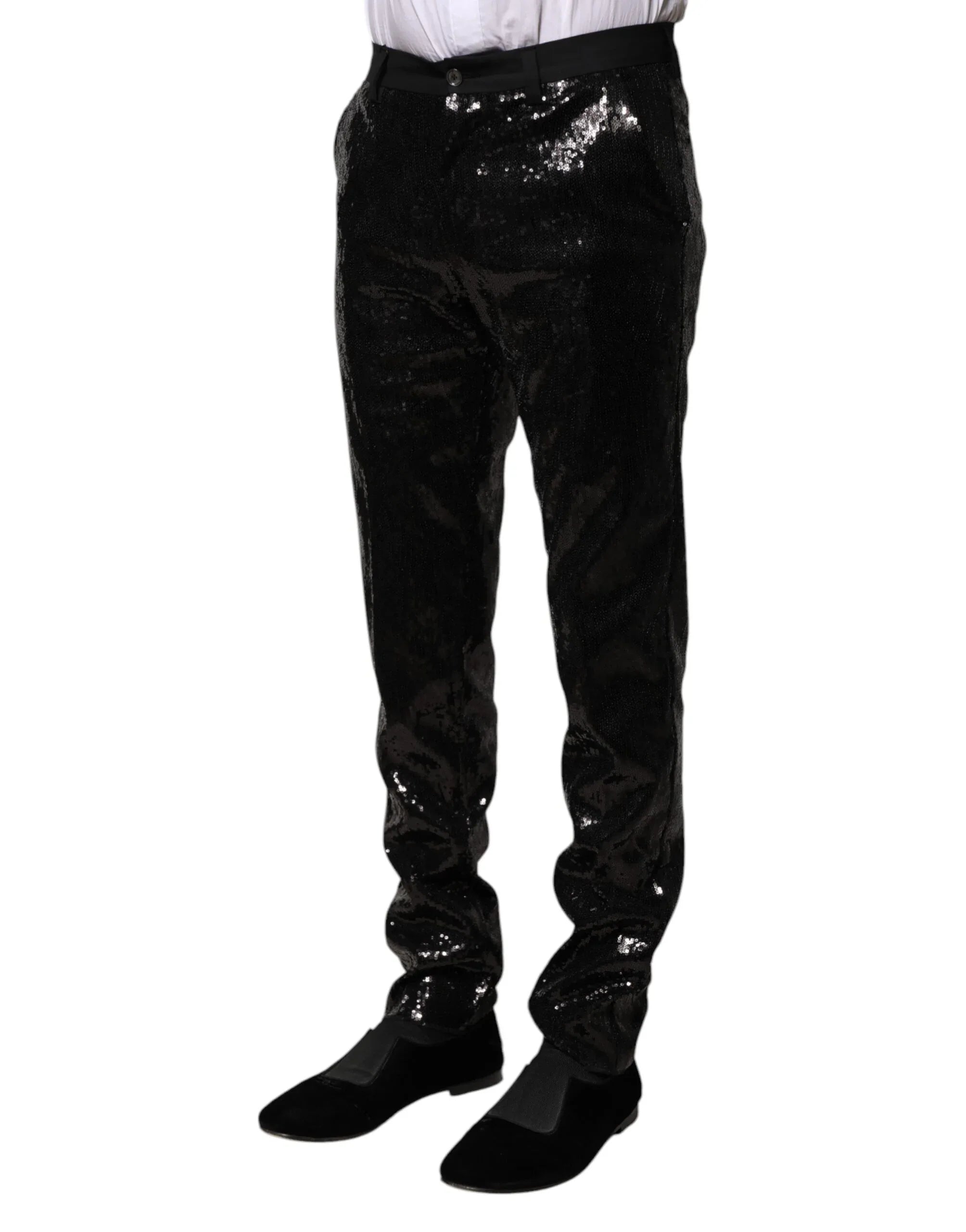 Dolce & Gabbana Black Sequined Embellishment Pants - Zeiniez