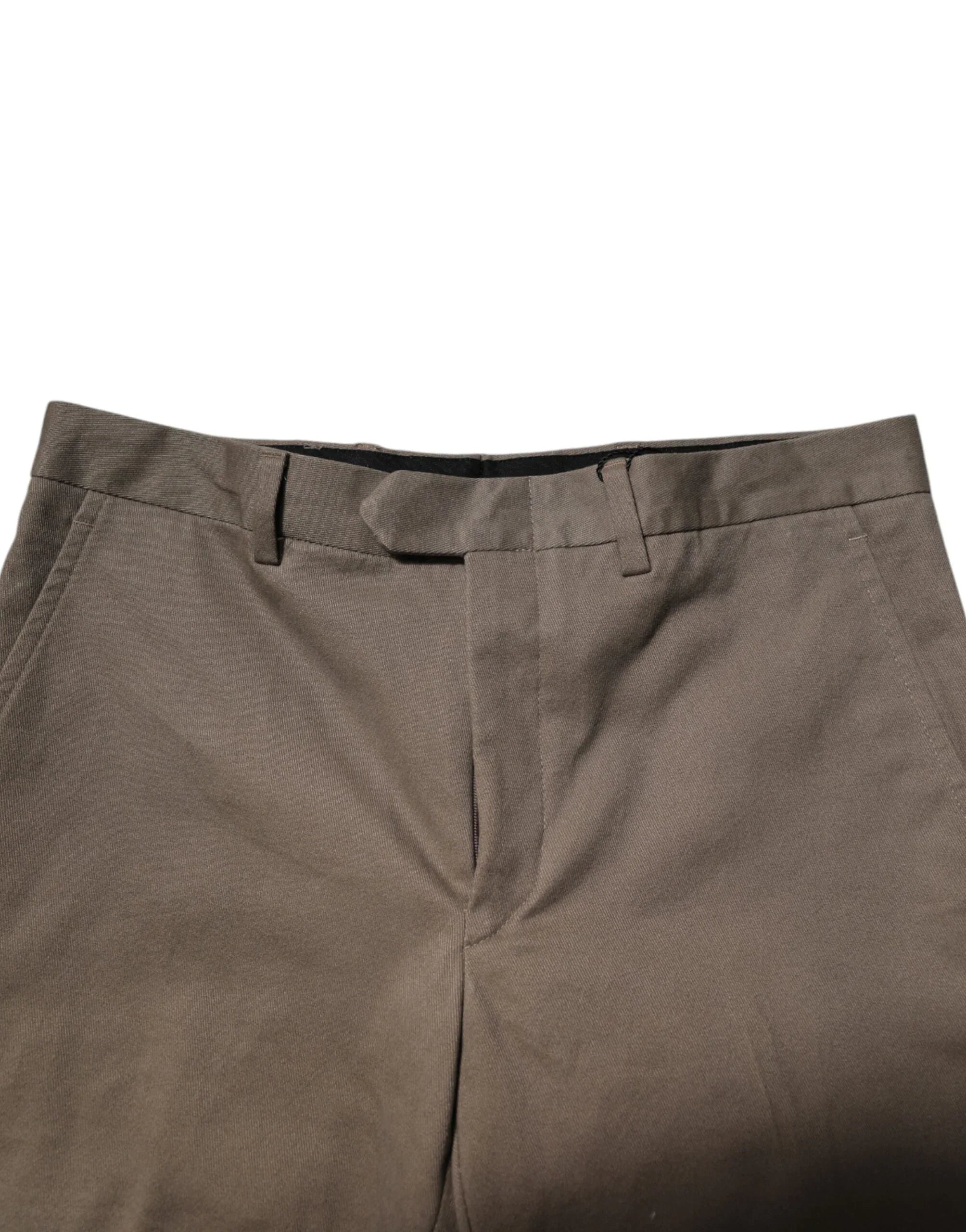 BENCIVENGA Brown Cotton Tapered Formal Dress Pants - Zeiniez