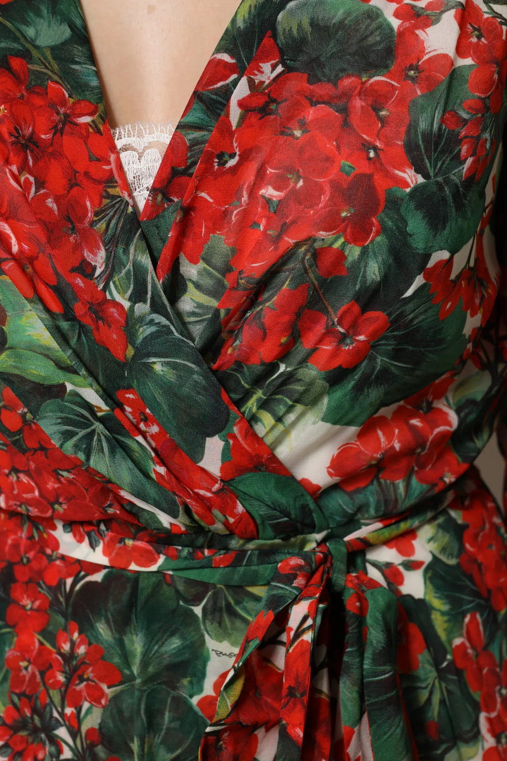 Dolce & Gabbana Multicolor Floral Long Sleeves V-neck Dress - Zeiniez