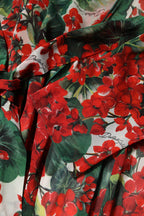 Dolce & Gabbana Multicolor Floral Long Sleeves V-neck Dress - Zeiniez