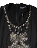Dolce & Gabbana Black Cotton Rhinestone Embellished Tank Top - Zeiniez
