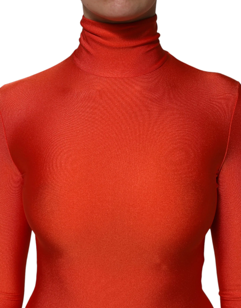 Dolce & Gabbana Red Nylon Turtleneck Bodycon Jumpsuit Dress - Zeiniez