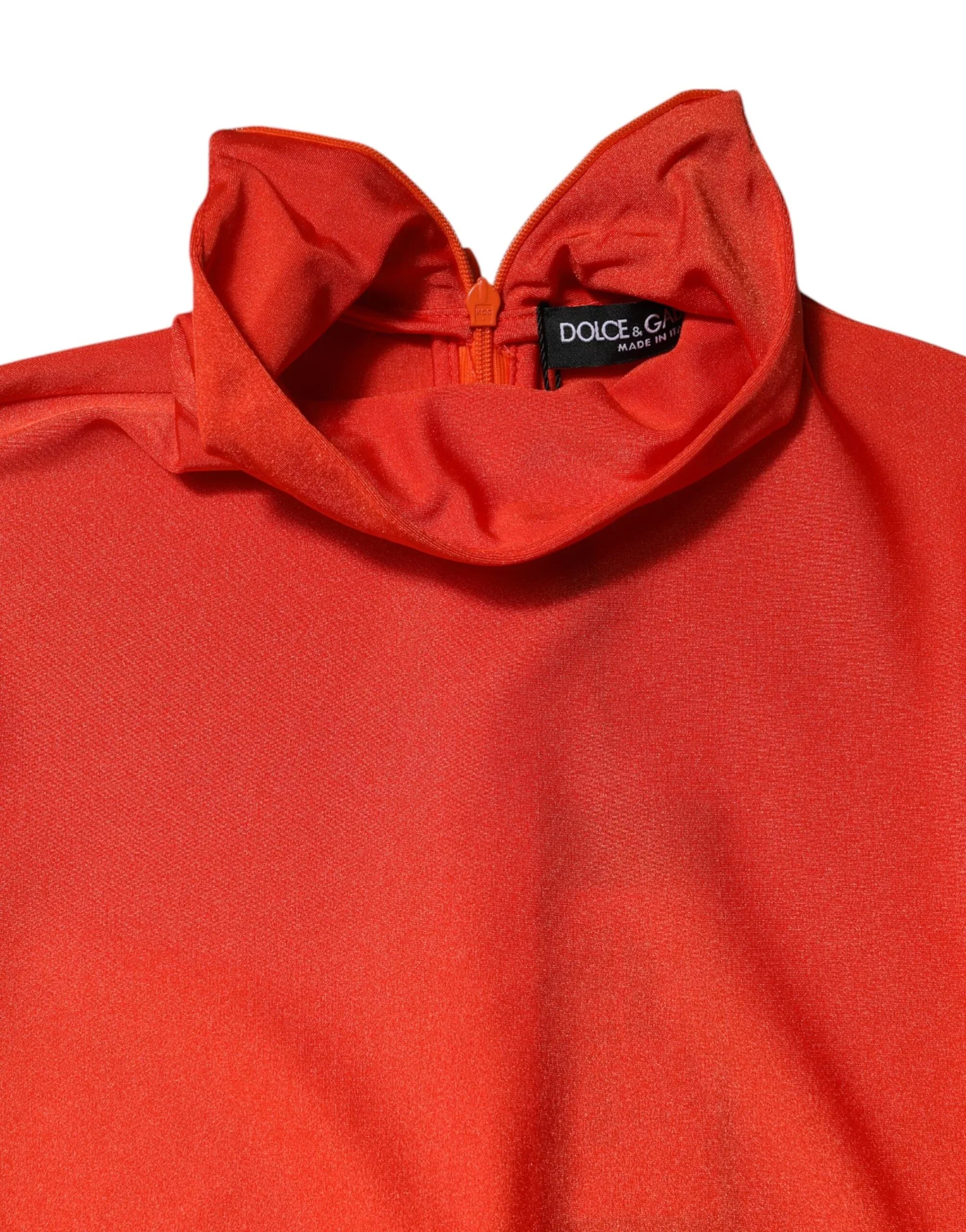 Dolce & Gabbana Red Nylon Turtleneck Bodycon Jumpsuit Dress - Zeiniez