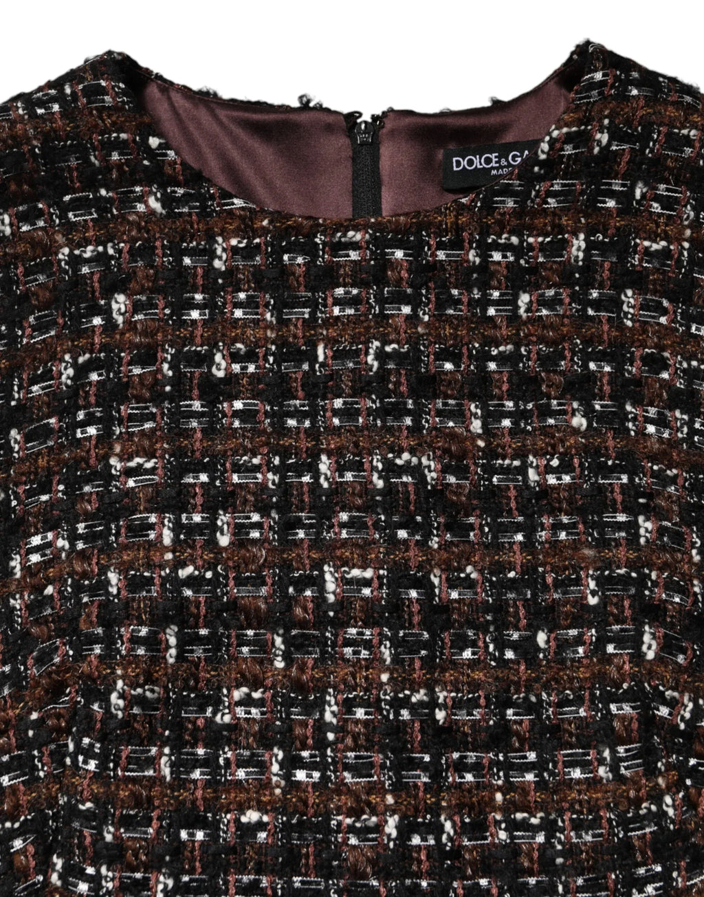 Dolce & Gabbana Multicolor Sleeveless Mini Tweed A-line Dress - Zeiniez