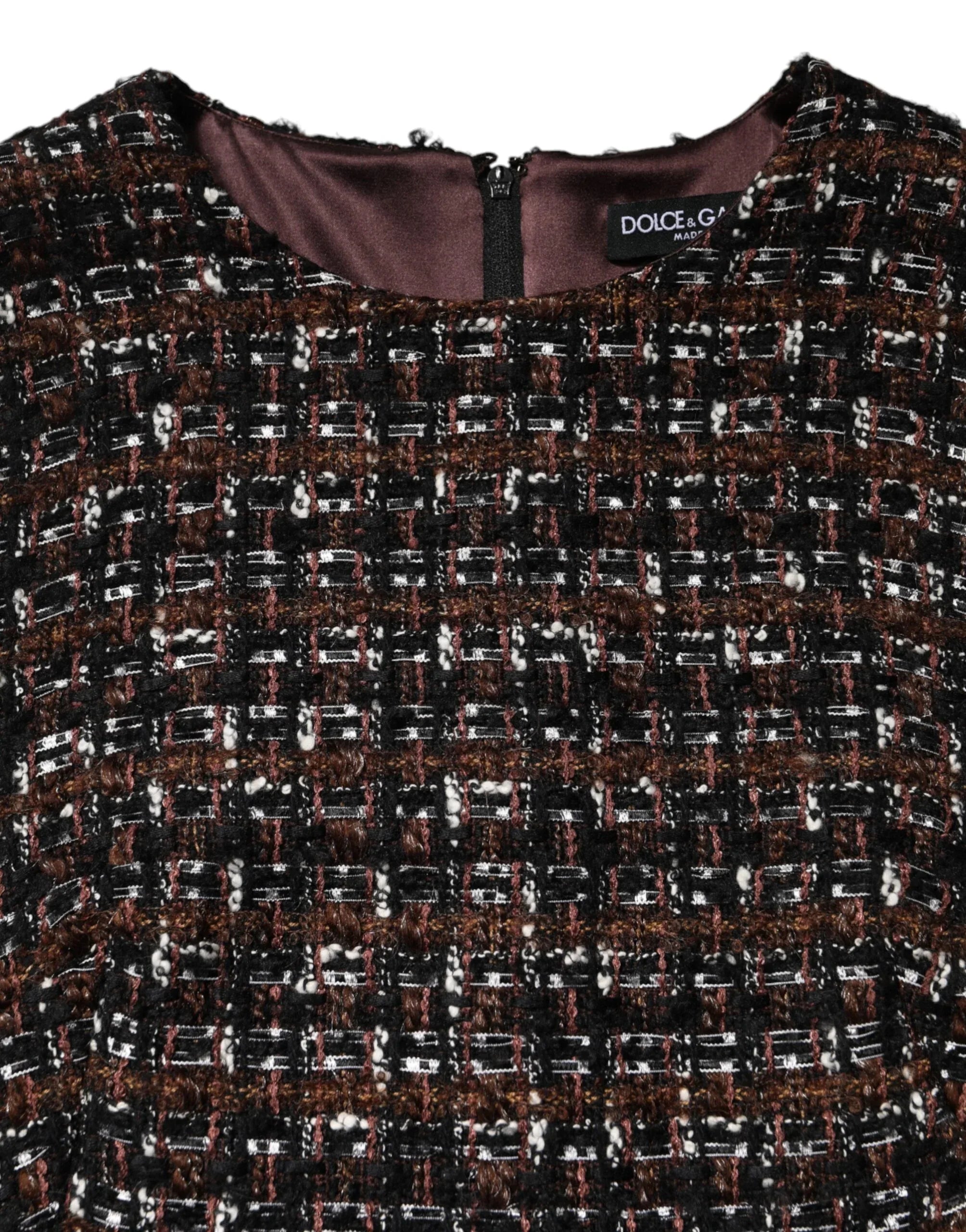 Dolce & Gabbana Multicolor Sleeveless Mini Tweed A-line Dress - Zeiniez