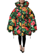 Dolce & Gabbana Multicolor Floral Puffer Hooded Jacket - Zeiniez