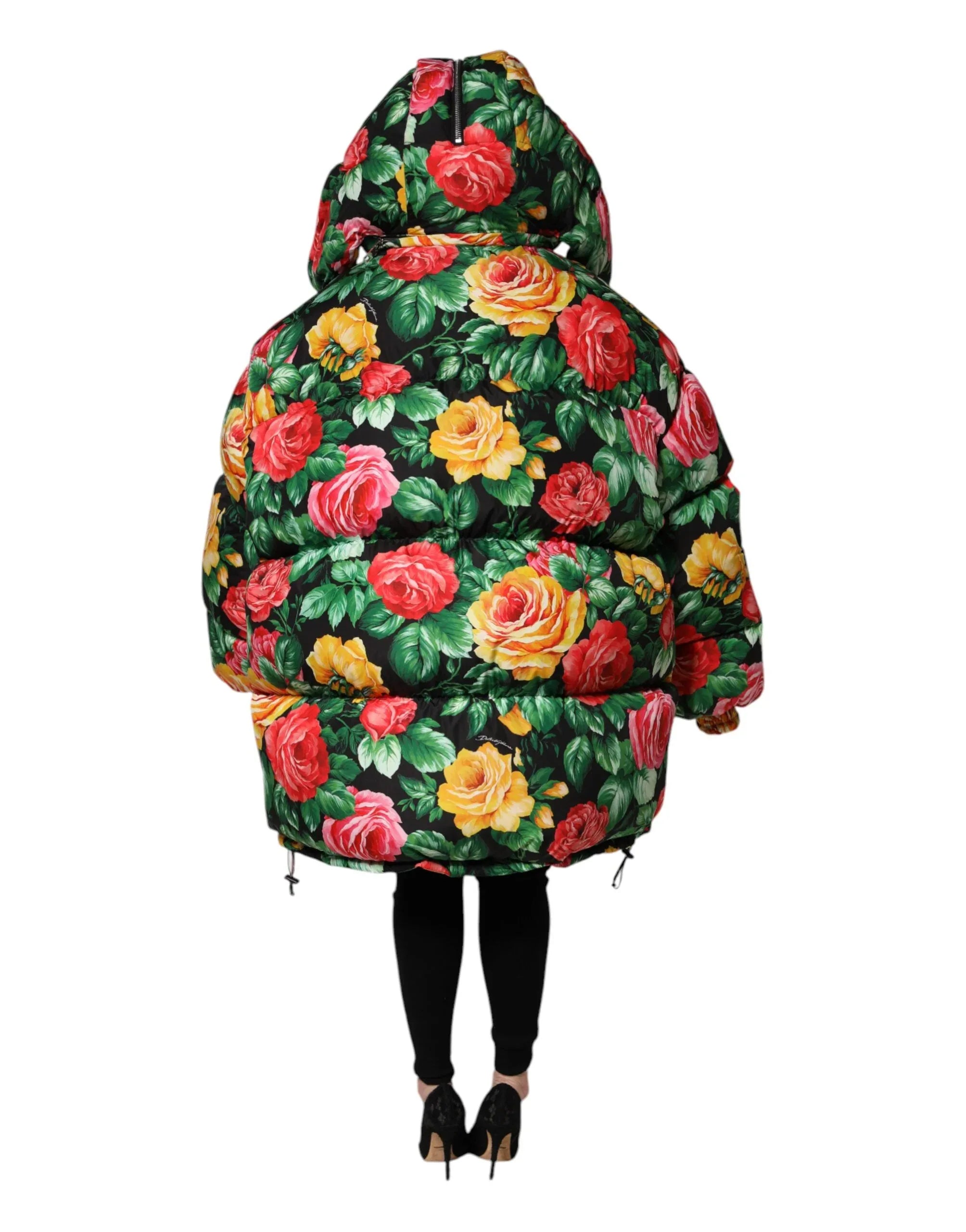 Dolce & Gabbana Multicolor Floral Puffer Hooded Jacket - Zeiniez