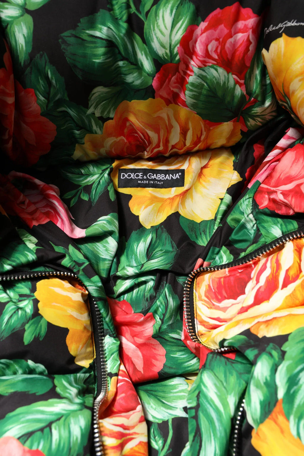 Dolce & Gabbana Multicolor Floral Puffer Hooded Jacket - Zeiniez