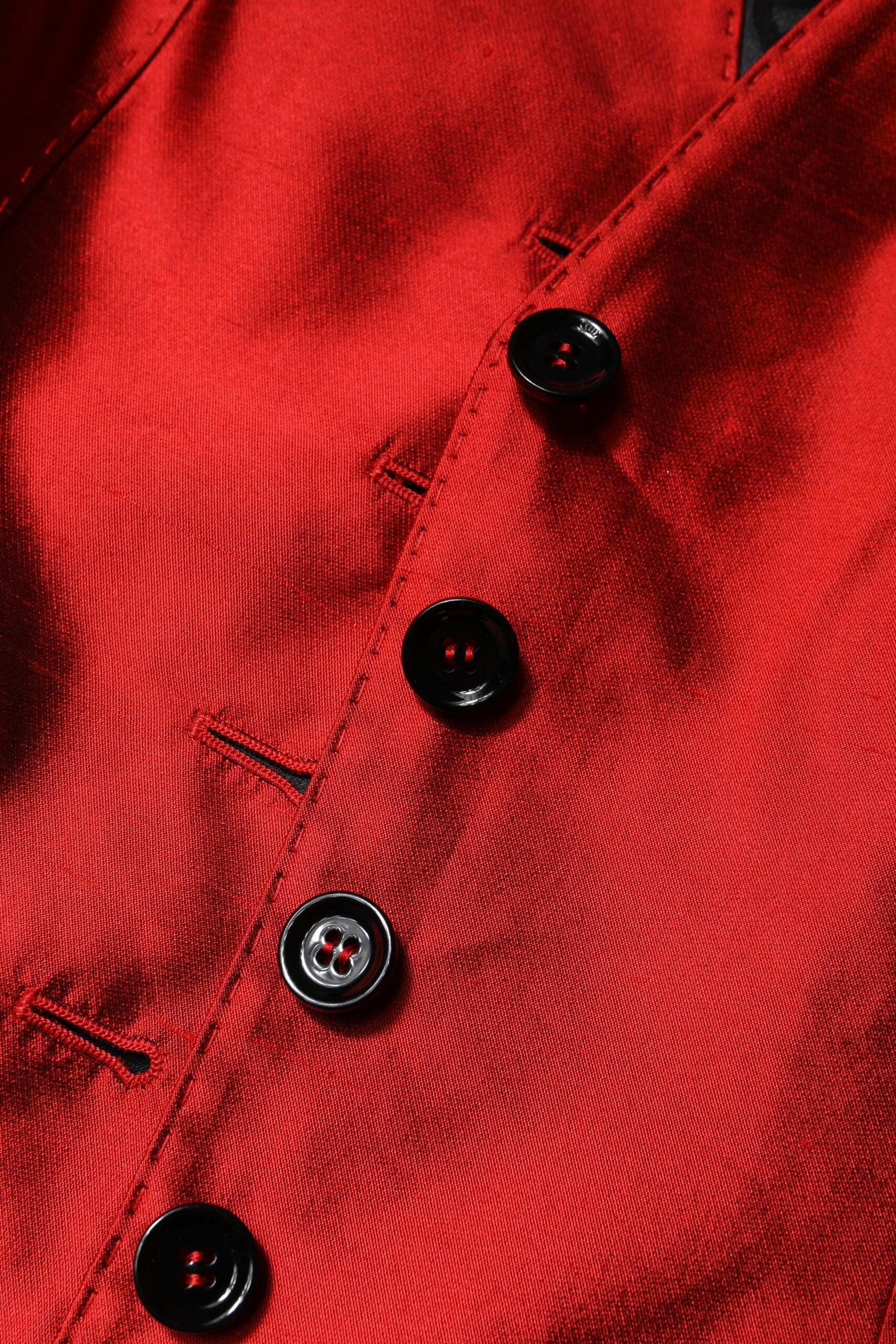 Dolce & Gabbana Red Black Button Down Sleeveless Vest Top - Zeiniez