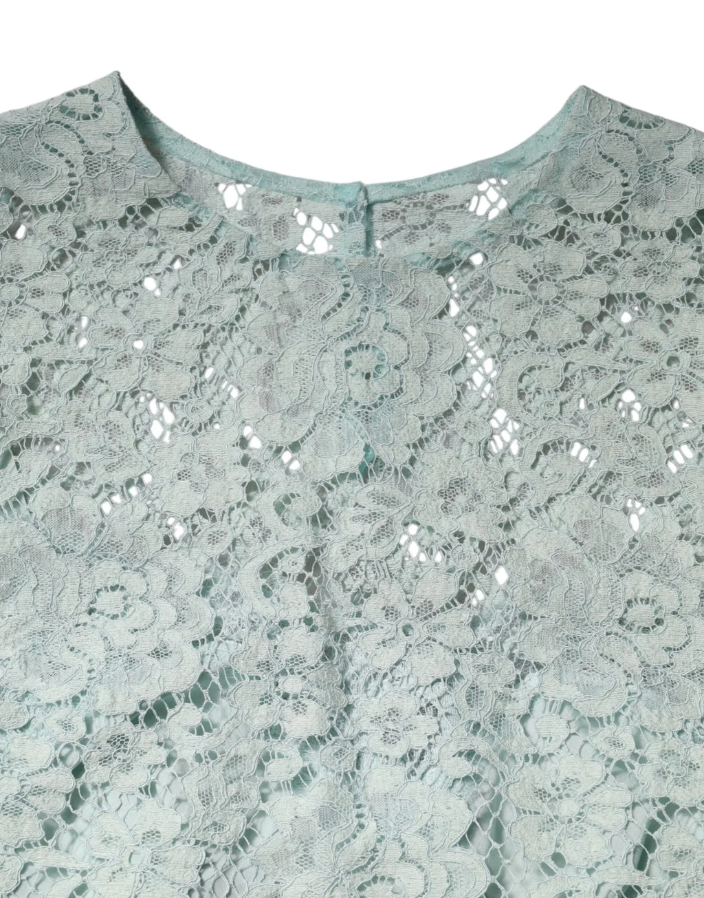 Dolce & Gabbana Mint Green Floral Lace Cotton Blouse Top - Zeiniez