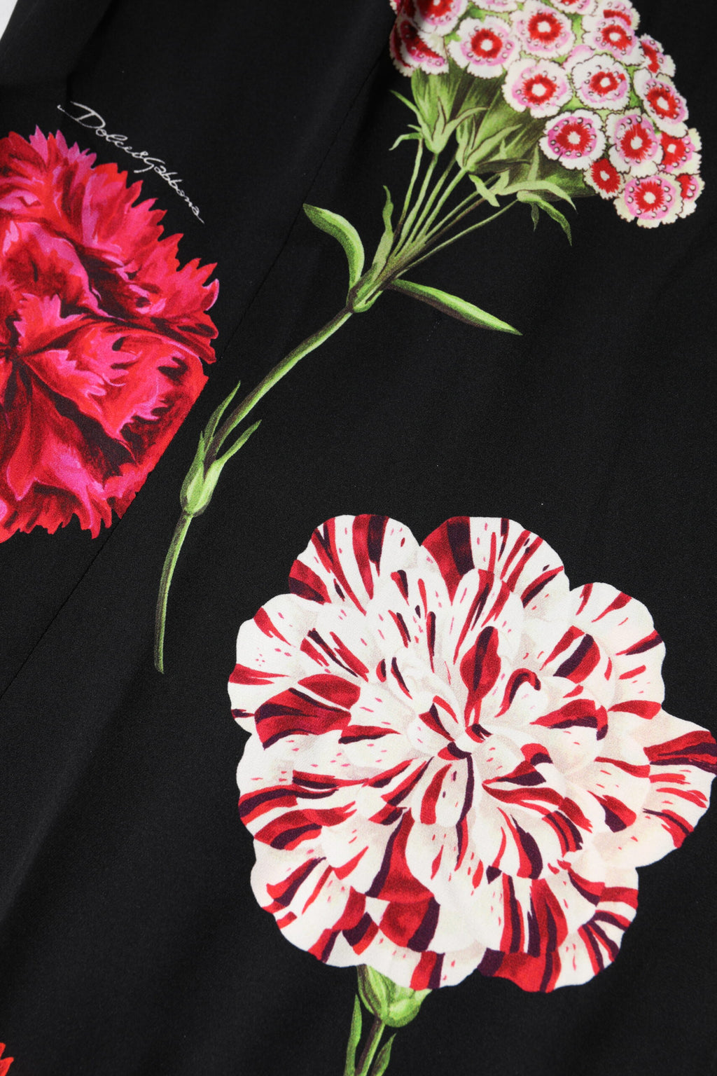 Dolce & Gabbana Black Floral Print Sleeveless Tank Blouse Top
