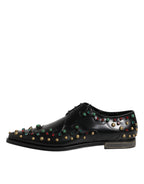 Dolce & Gabbana Black Leather Derby Dress Studded Shoes - Zeiniez
