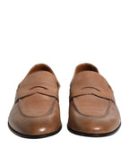 Brunello Cucinelli Brown Leather Loafer Dress Formal Shoes - Zeiniez