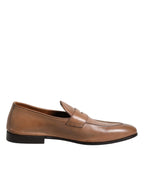 Brunello Cucinelli Brown Leather Loafer Dress Formal Shoes - Zeiniez