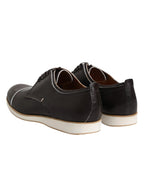 Pollini Dark Brown Leather Derby Lace Up Dress Formal Shoes - Zeiniez