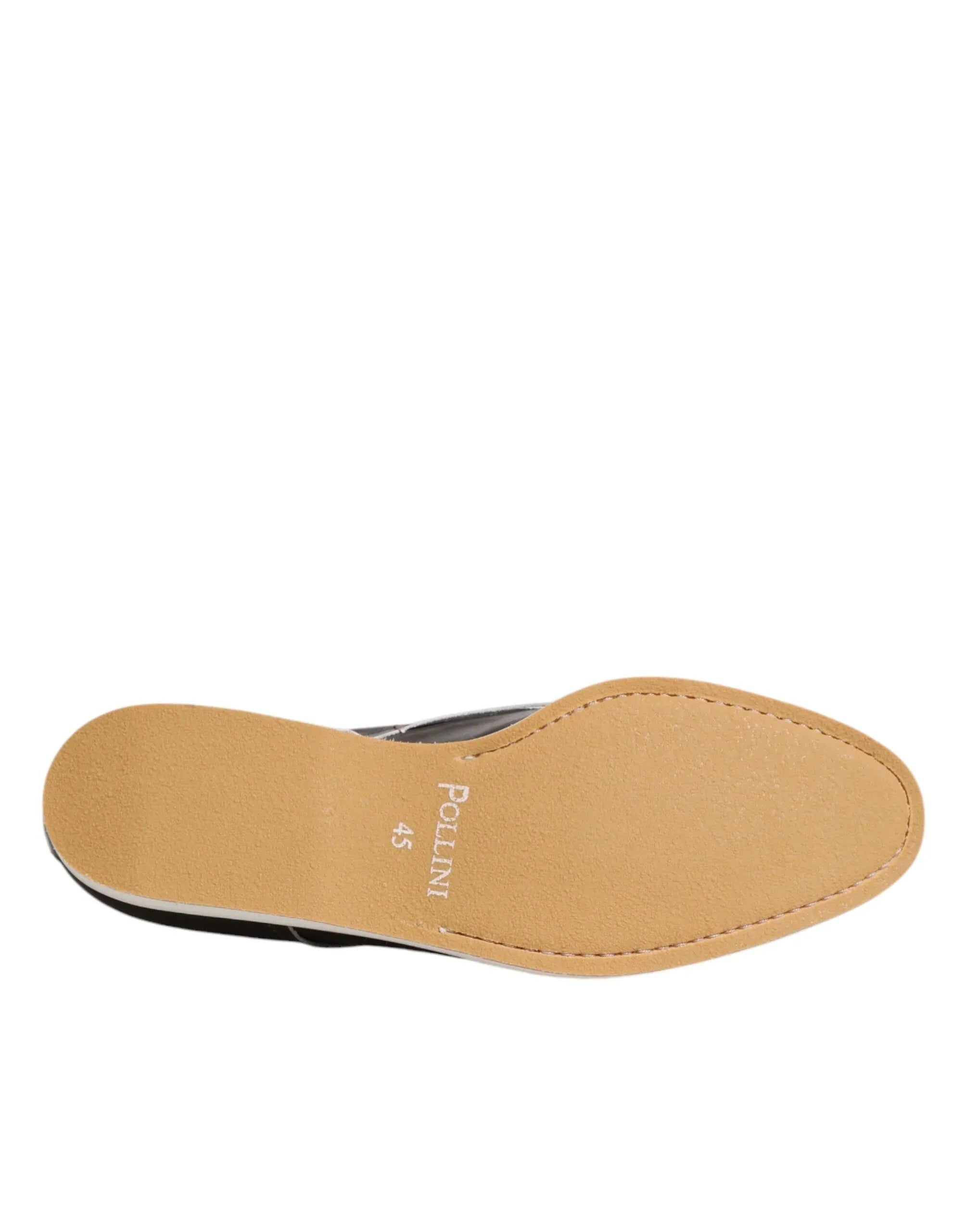 Pollini Dark Brown Leather Derby Lace Up Dress Formal Shoes - Zeiniez