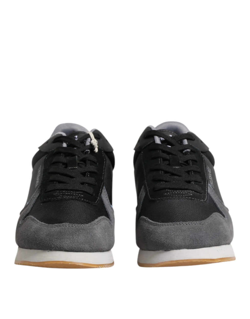 Trussardi Black Gray Lace Up Low Top Casual Sneakers Shoes - Zeiniez