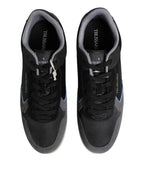 Trussardi Black Gray Lace Up Low Top Casual Sneakers Shoes - Zeiniez