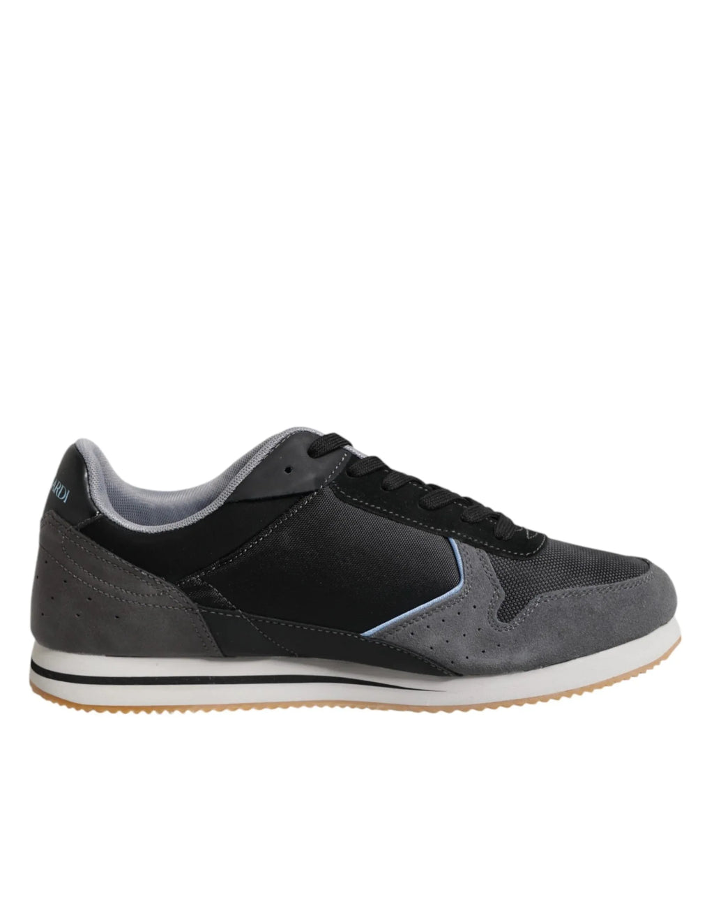 Trussardi Black Gray Lace Up Low Top Casual Sneakers Shoes - Zeiniez