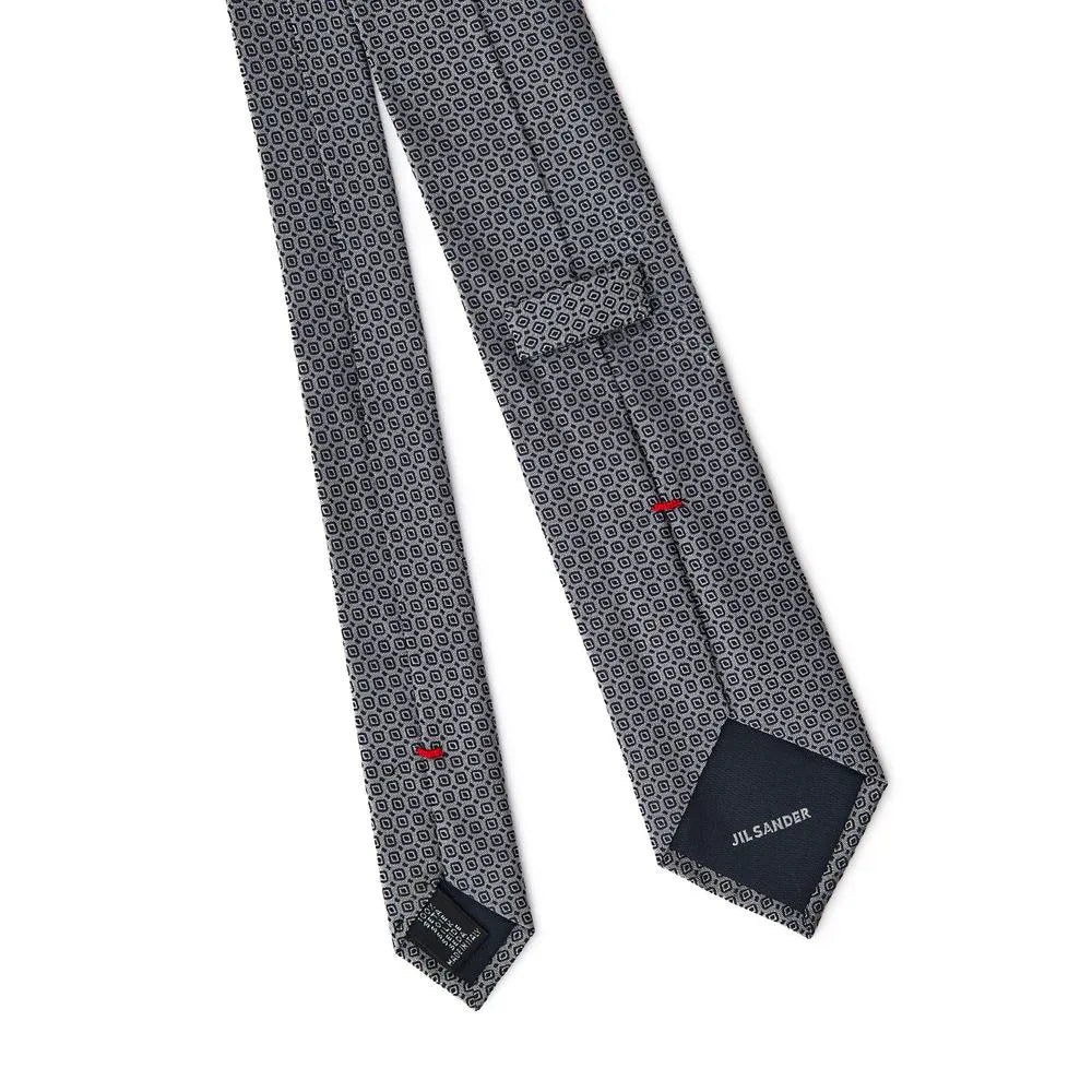 Jil Sander Gray Silk Tie - Zeiniez