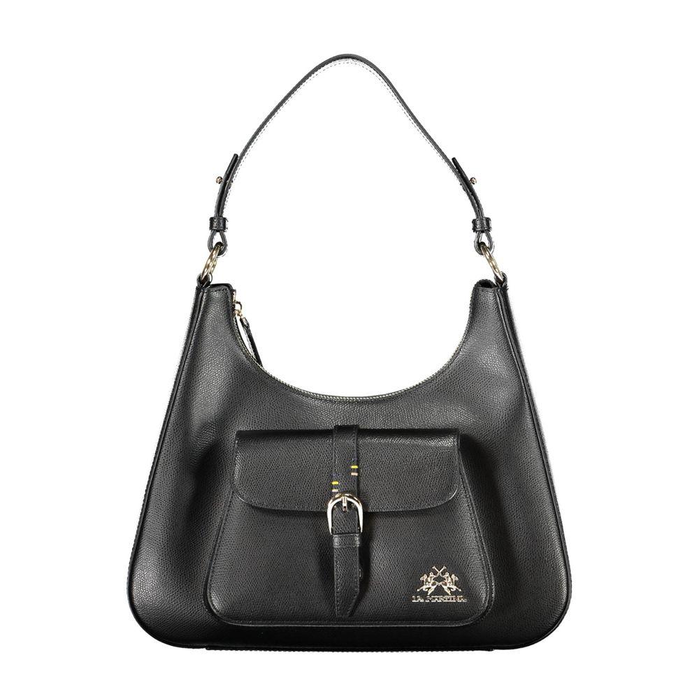 La Martina Black Leather Women's Shoulder Bag - Zeiniez