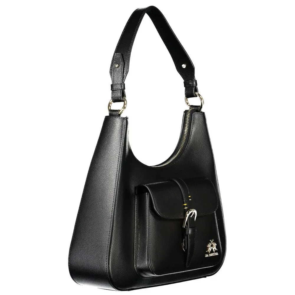La Martina Black Leather Women's Shoulder Bag - Zeiniez