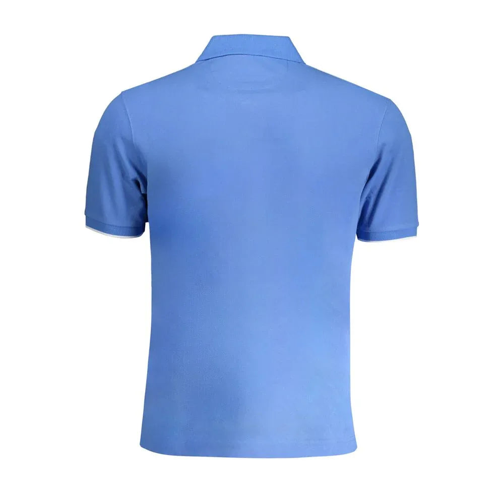 La Martina Blue Cotton Men Polo Shirt - Zeiniez