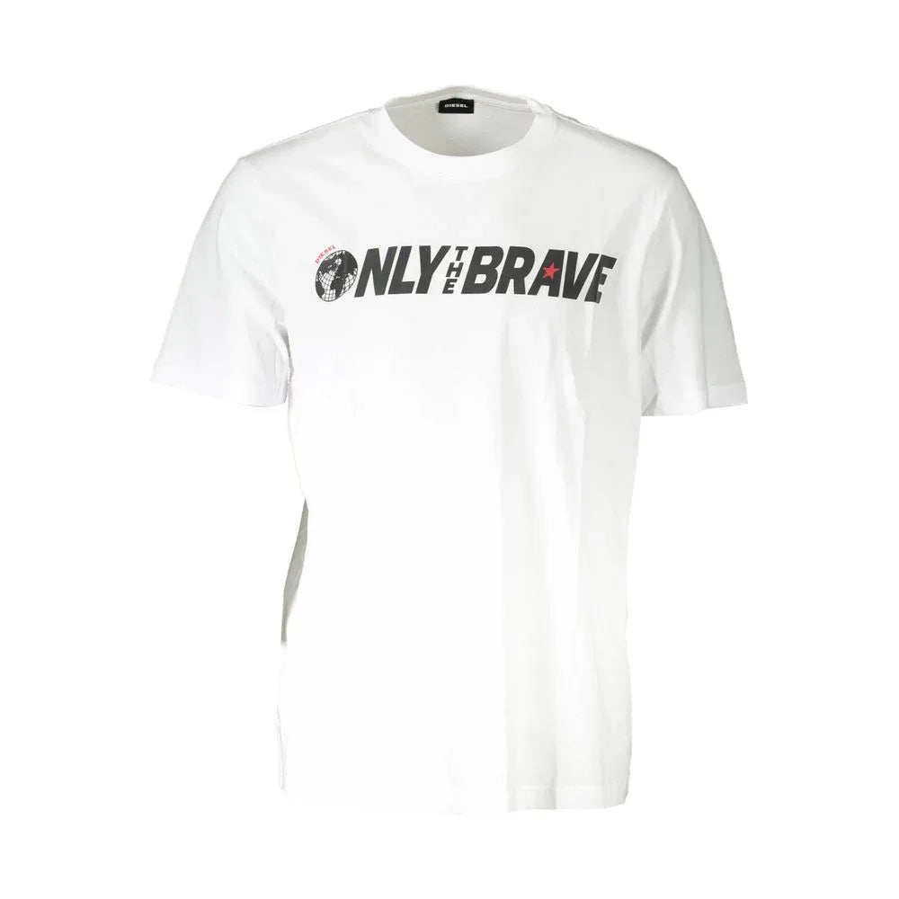 Diesel White Cotton Men T-Shirt - Zeiniez