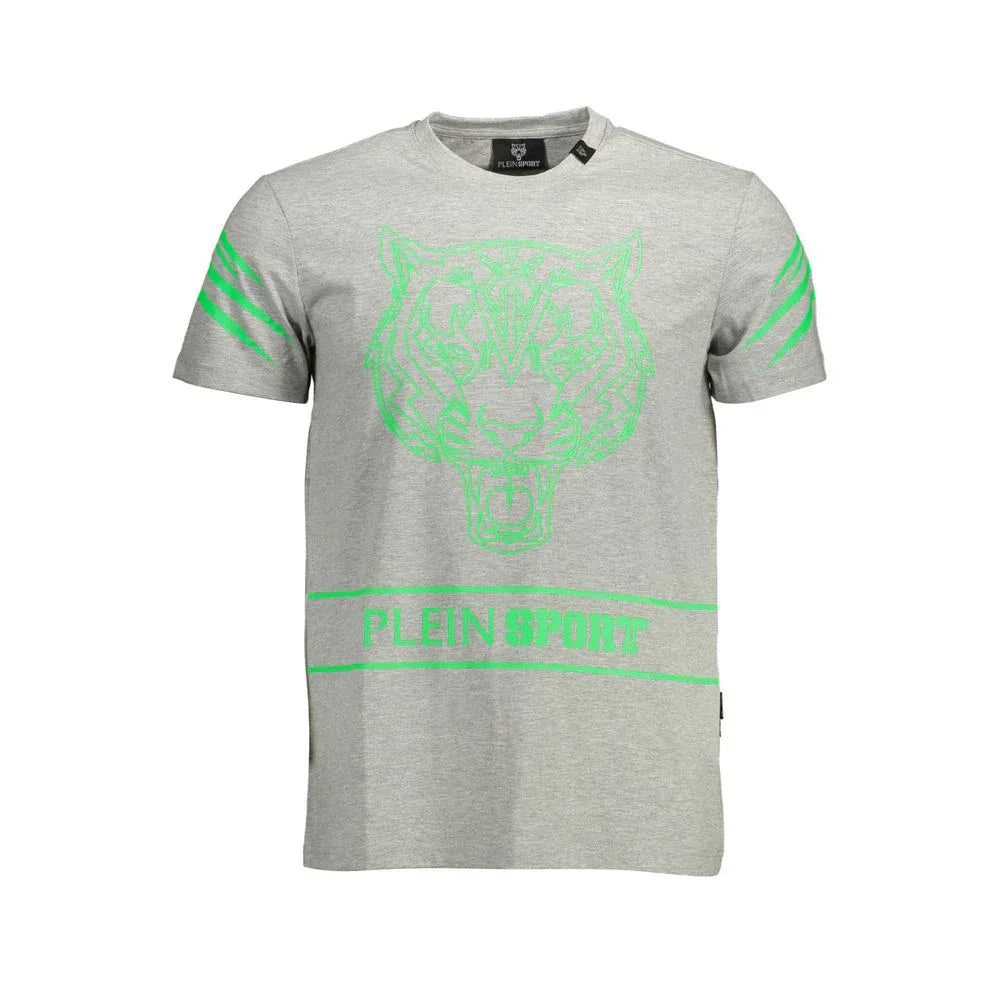 Plein Sport Gray Cotton T-Shirt - Zeiniez