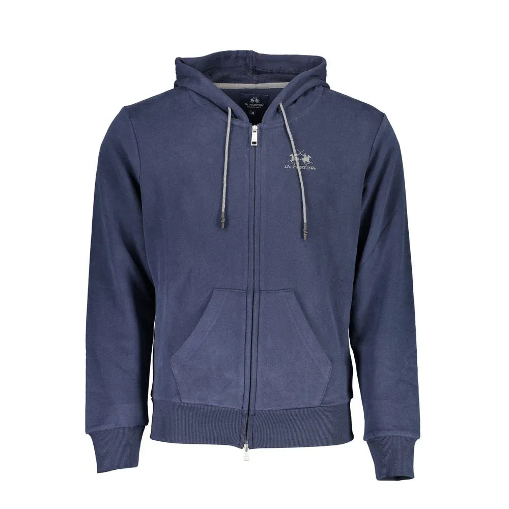 La Martina Blue Cotton Men's Hooded Sweater - Zeiniez
