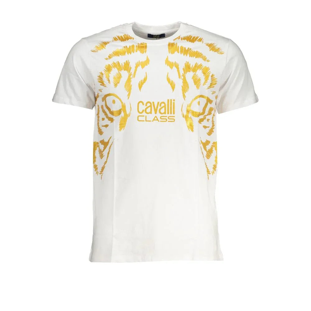 Cavalli Class Bianco Cotton Men T-Shirt - Zeiniez