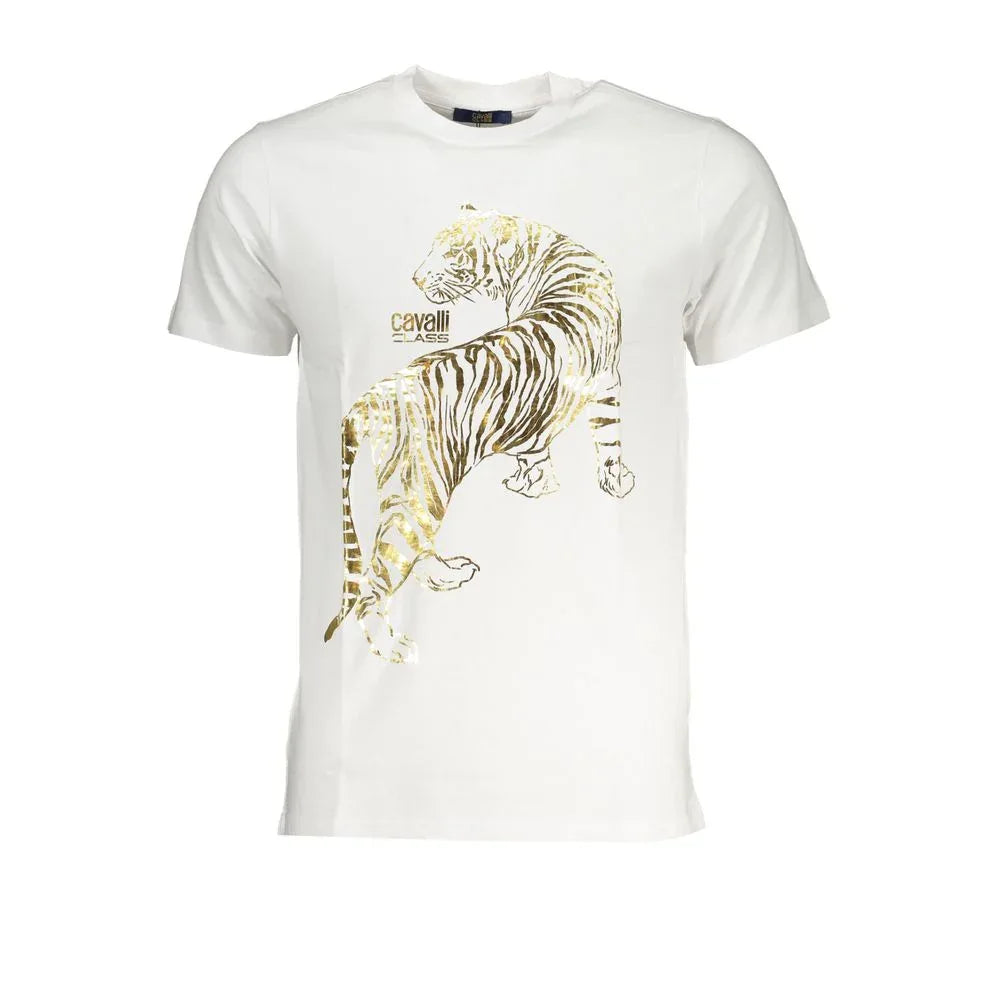 Cavalli Class Bianco Cotton Men T-Shirt - Zeiniez
