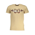 Cavalli Class Beige Cotton Men's T-Shirt - Zeiniez