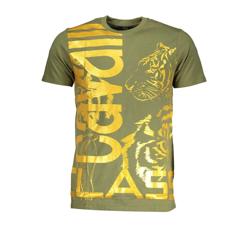 Cavalli Class Verde Cotton Men T-Shirt - Zeiniez