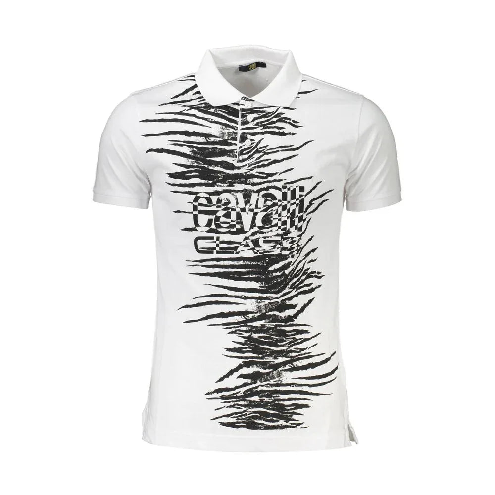 Cavalli Class Bianco Cotton Men Polo Shirt - Zeiniez