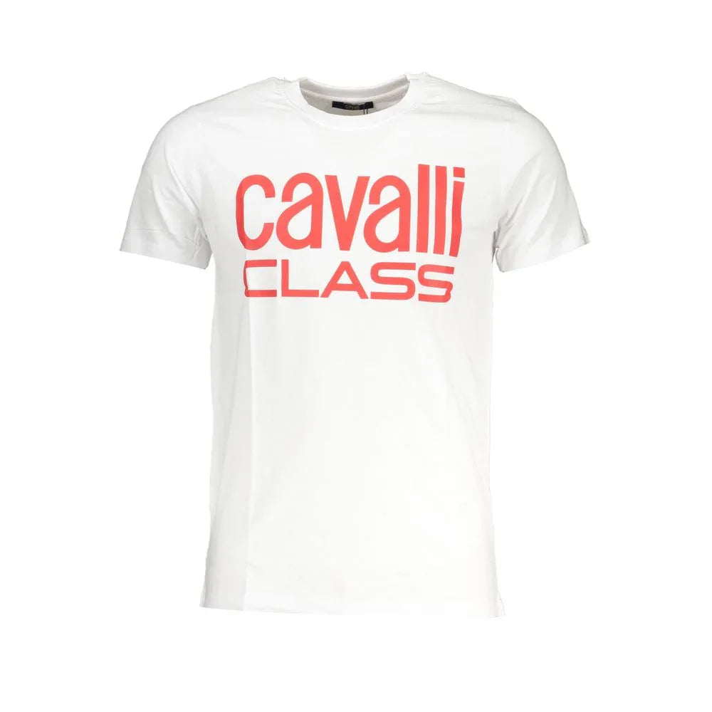 Cavalli Class Bianco Cotton Uomo T-Shirt - Zeiniez