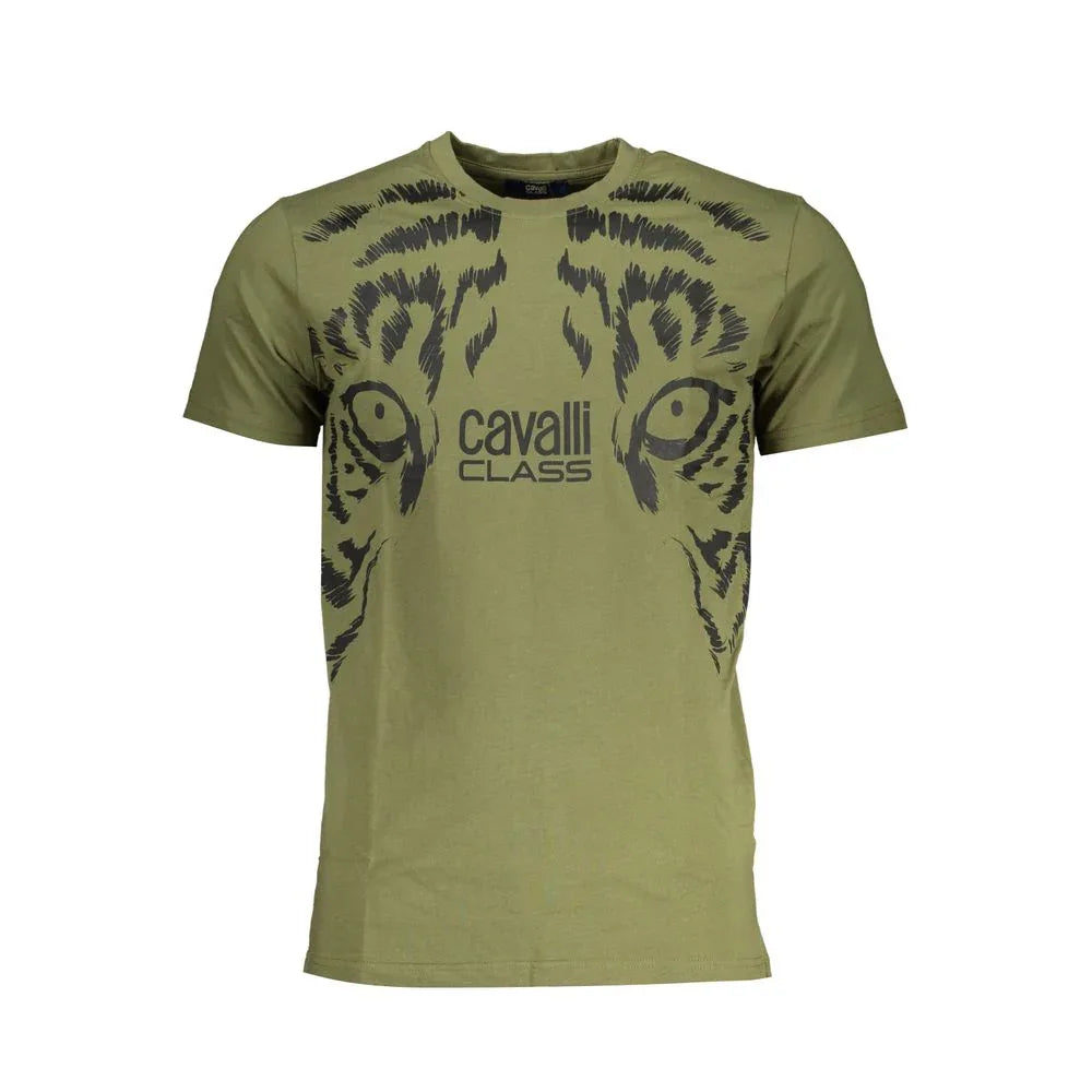 Cavalli Class Verde Cotton Men T-Shirt - Zeiniez