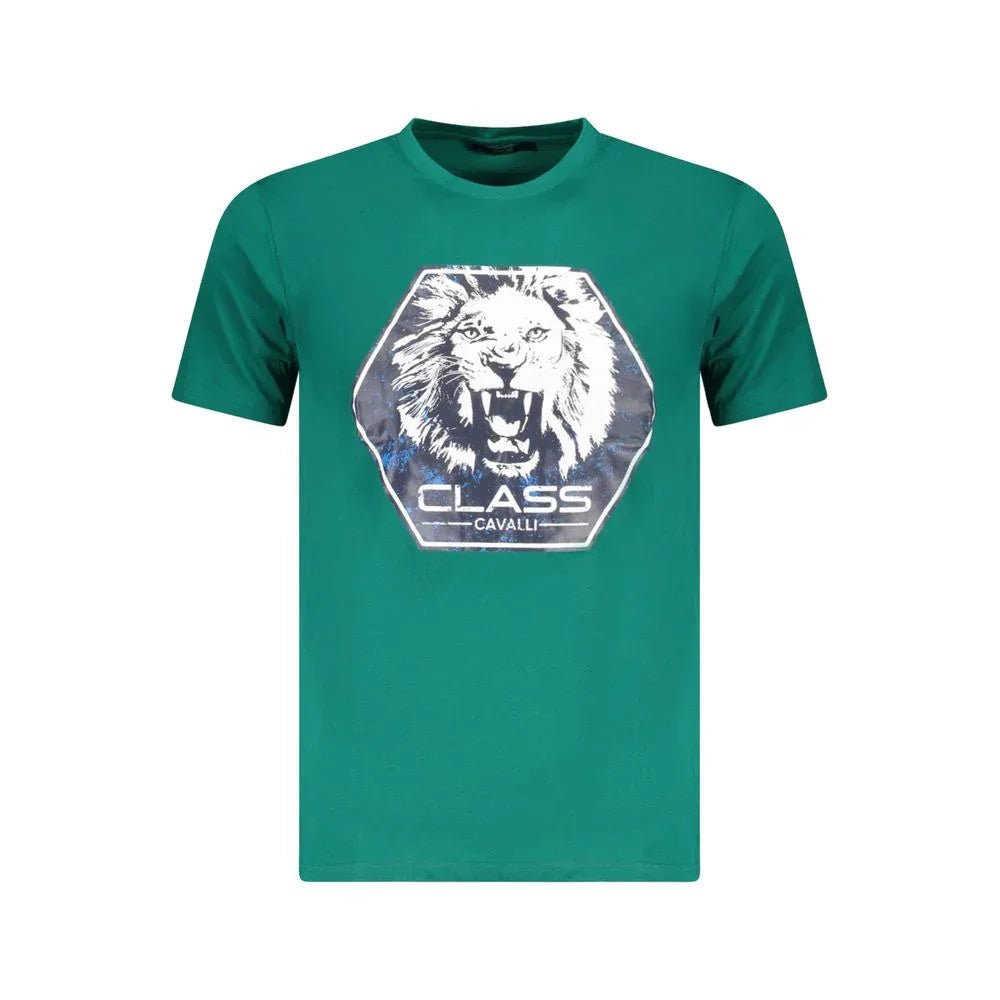 Cavalli Class Verde Cotton Men T-Shirt - Zeiniez