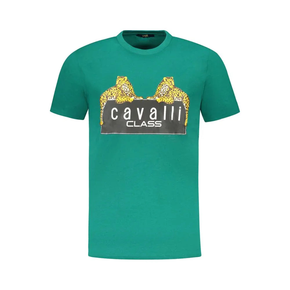 Cavalli Class Verde Cotton Men T-Shirt - Zeiniez