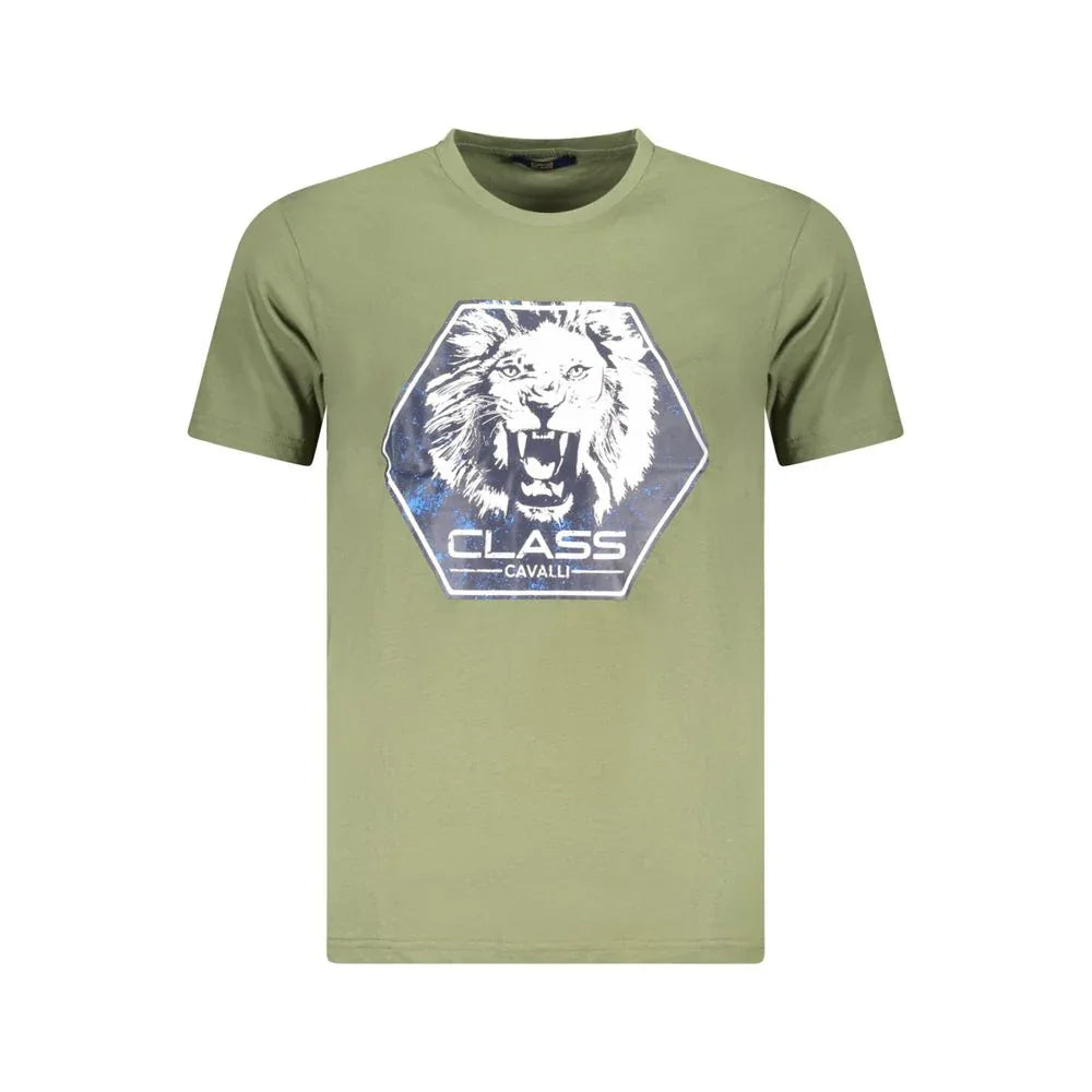 Cavalli Class Verde Cotton Men T-Shirt - Zeiniez