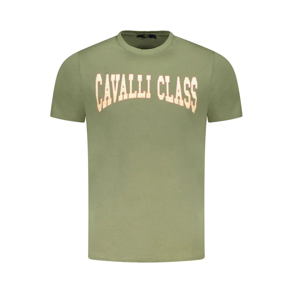 Cavalli Class Verde Cotton Men T-Shirt - Zeiniez