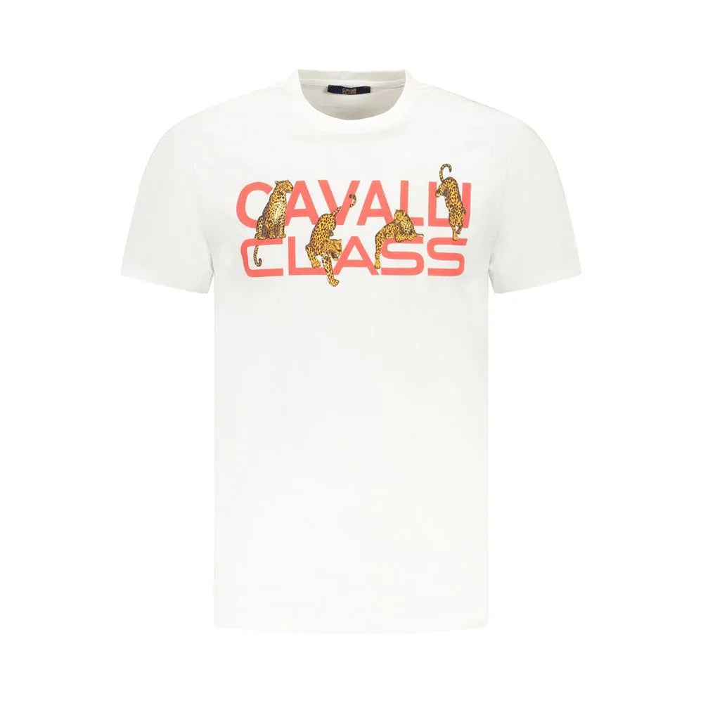 Cavalli Class Bianco Cotton Men T-Shirt - Zeiniez