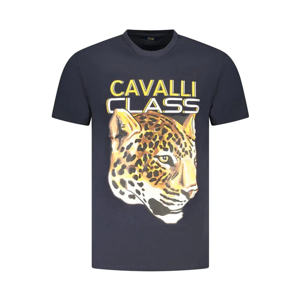 Cavalli Class Blu Cotton Men T-Shirt - Zeiniez