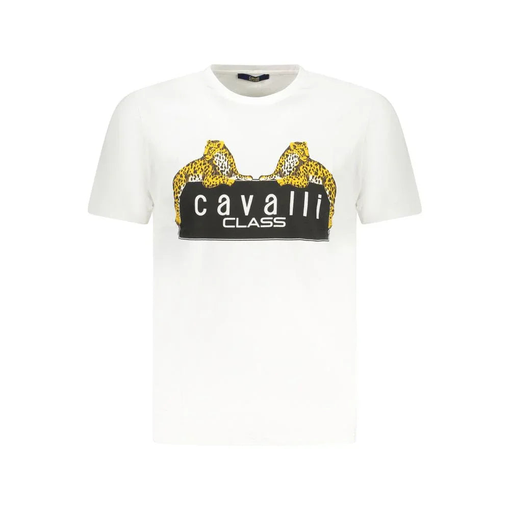 Cavalli Class White Cotton Men's T-Shirt - Zeiniez