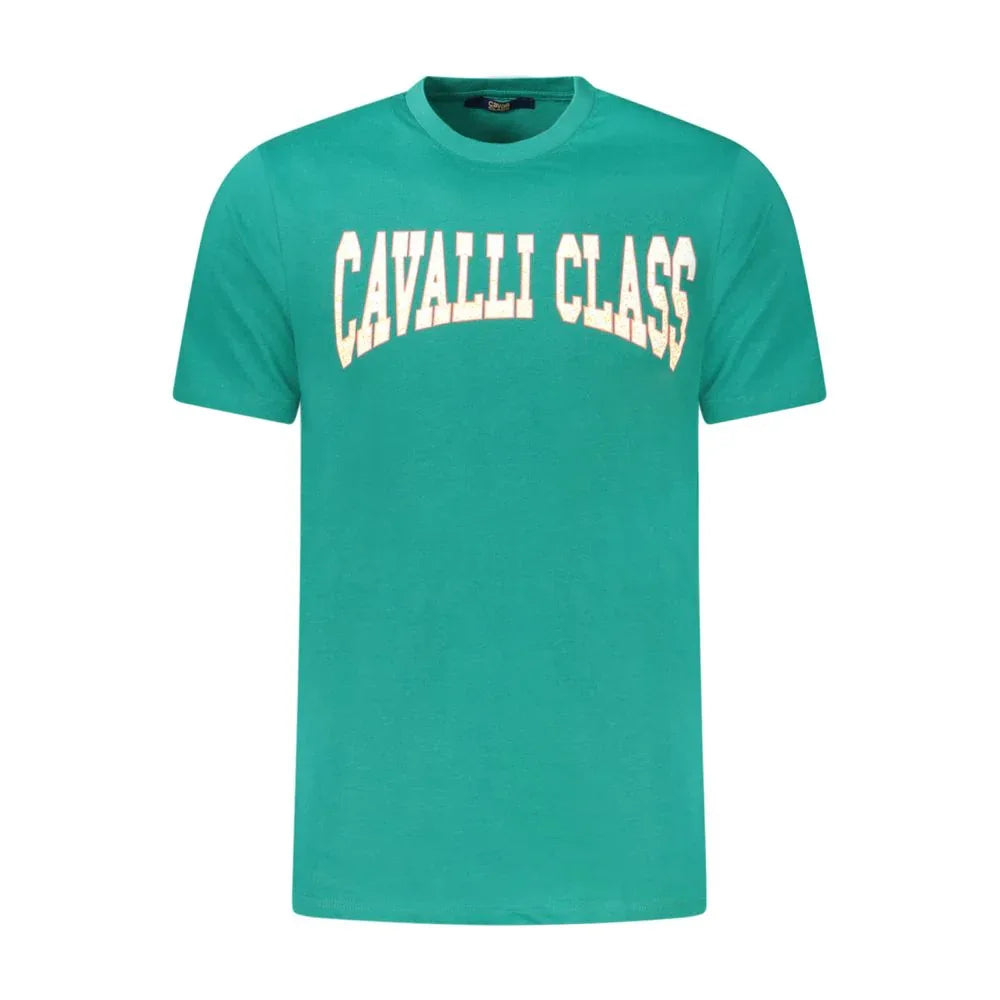 Cavalli Class Verde Cotton Men T-Shirt - Zeiniez